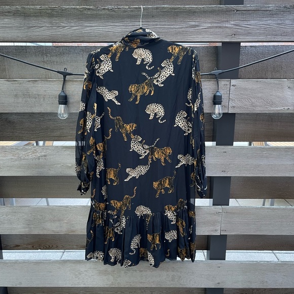 The Kooples Tiger & Leopard Crepe Mini Dress NWT - Picture 4 of 8